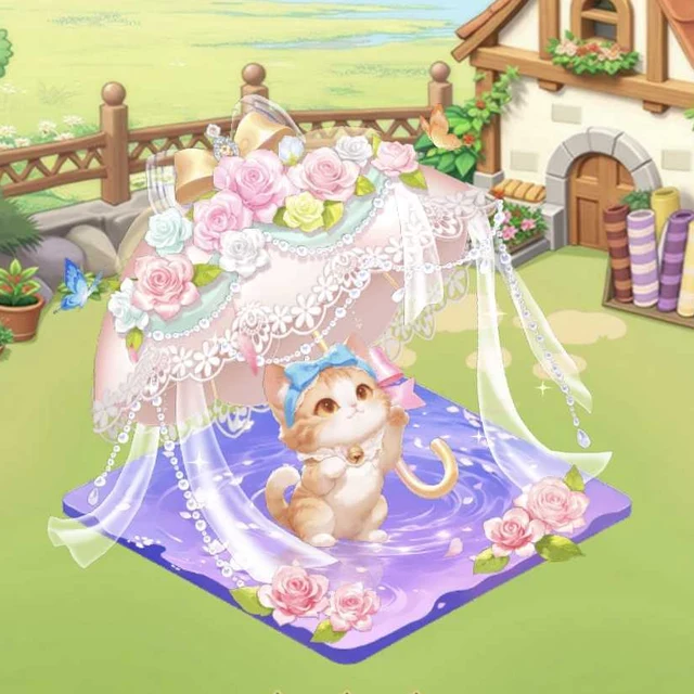 꽃우산과 냥이